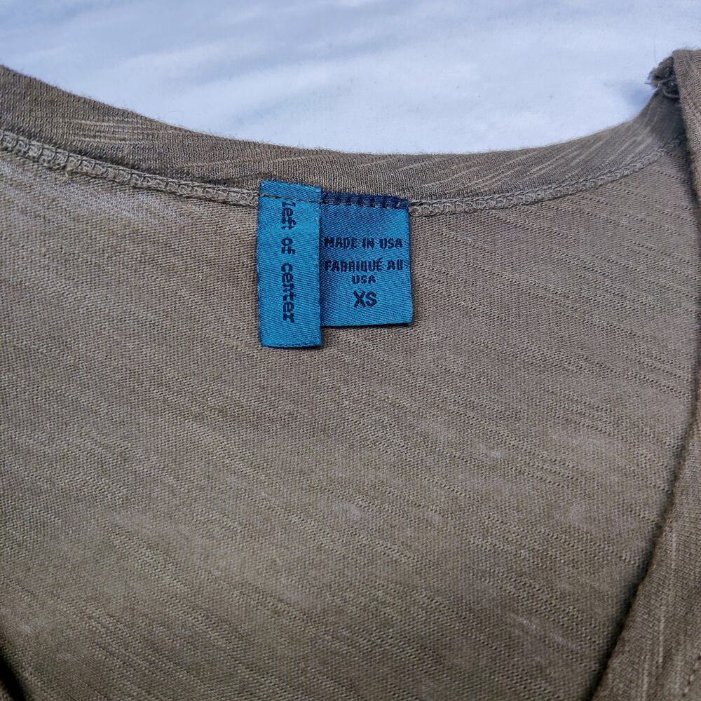 Anthropologie Left of Center Belmont Tie Back Peplum T Shirt XS Ruffle Slub Knit - Picture 8 of 14